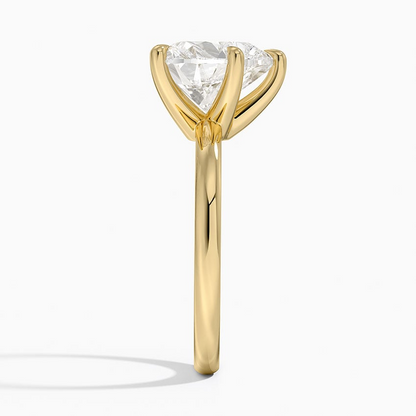 3Ct Heart Lab Grown Diamond Gold 2mm Six-Prong Solitaire Ring