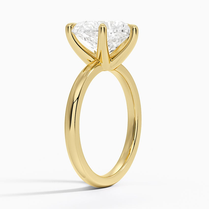 3Ct Heart Lab Grown Diamond Gold 2mm Six-Prong Solitaire Ring