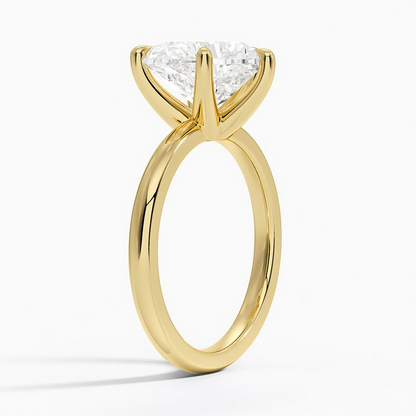 3Ct Heart Lab Grown Diamond Gold 2mm Six-Prong Solitaire Ring