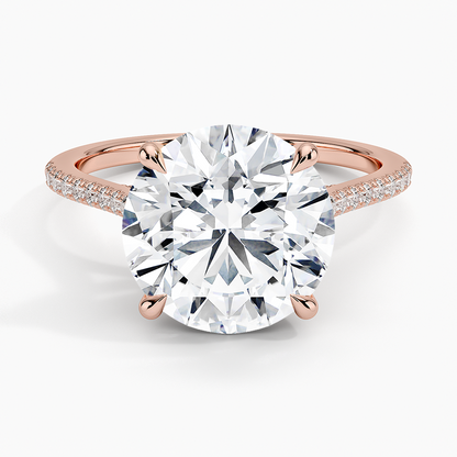 4Ct Round Lab Grown Diamond Hidden Halo Engagement Ring