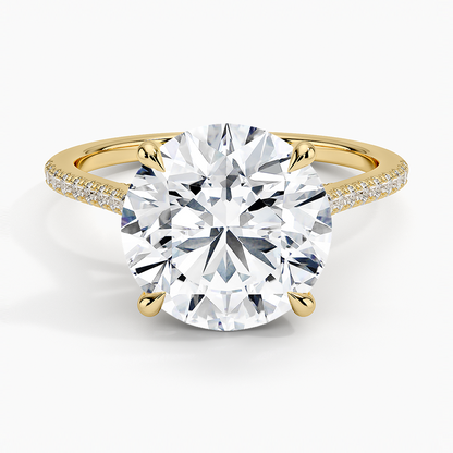 4Ct Round Lab Grown Diamond Hidden Halo Engagement Ring