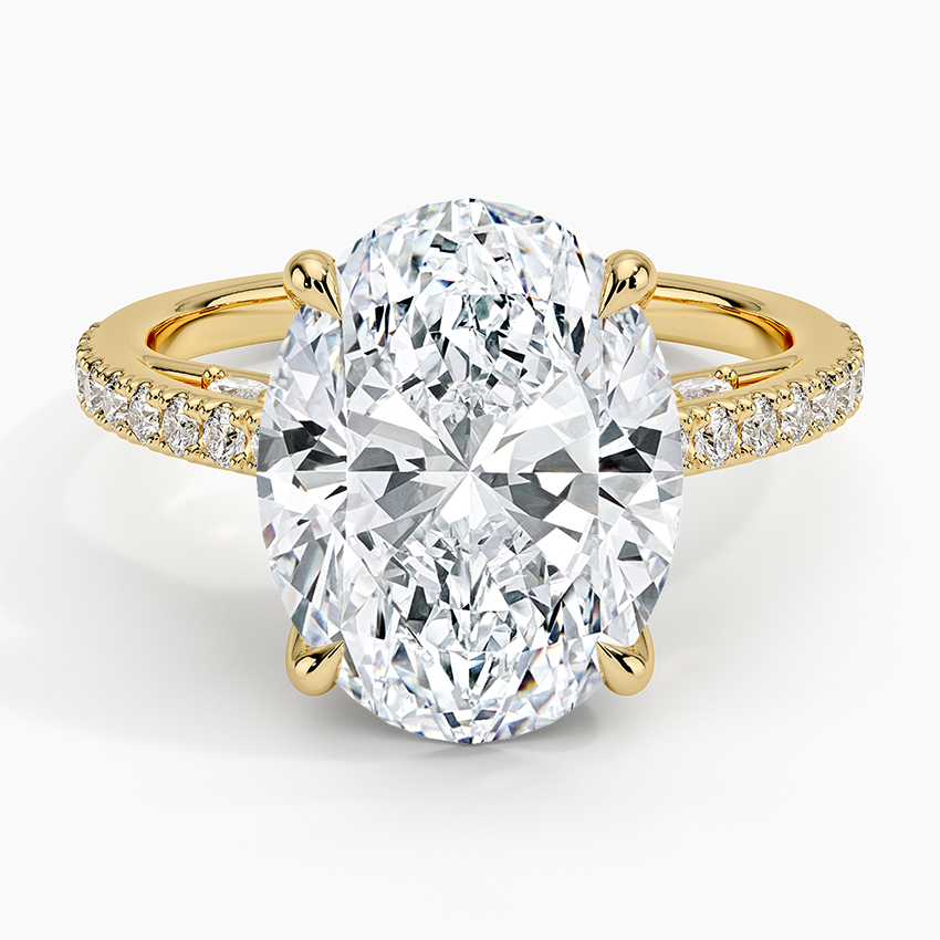 5Ct Oval Lab Grown Diamond Tulip Engagement Ring