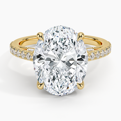 5Ct Oval Lab Grown Diamond Tulip Engagement Ring