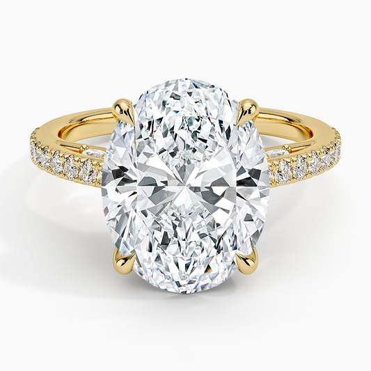 5Ct Oval Lab Grown Diamond Tulip Engagement Ring