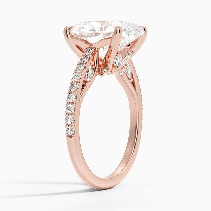 5Ct Oval Lab Grown Diamond Tulip Engagement Ring