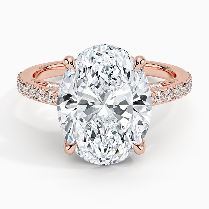5Ct Oval Lab Grown Diamond Tulip Engagement Ring