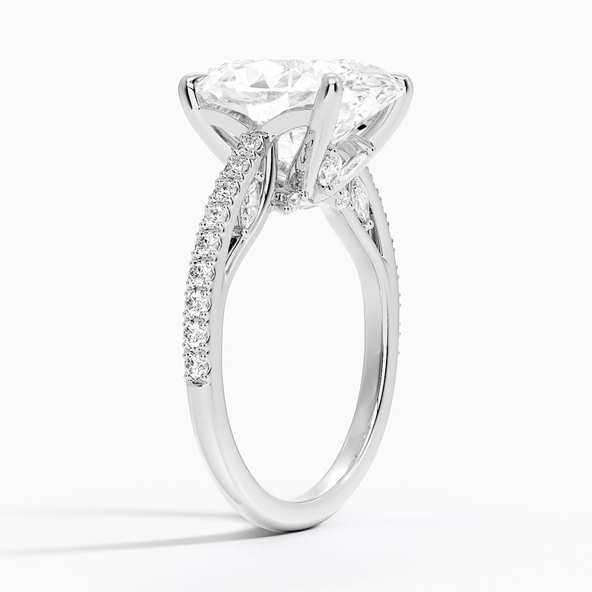 5Ct Oval Lab Grown Diamond Tulip Engagement Ring