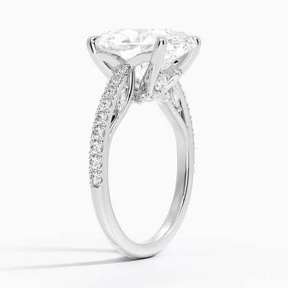 5Ct Oval Lab Grown Diamond Tulip Engagement Ring