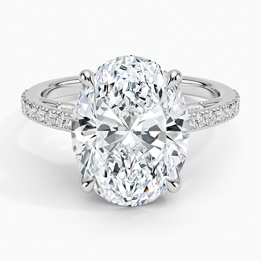 5Ct Oval Lab Grown Diamond Tulip Engagement Ring