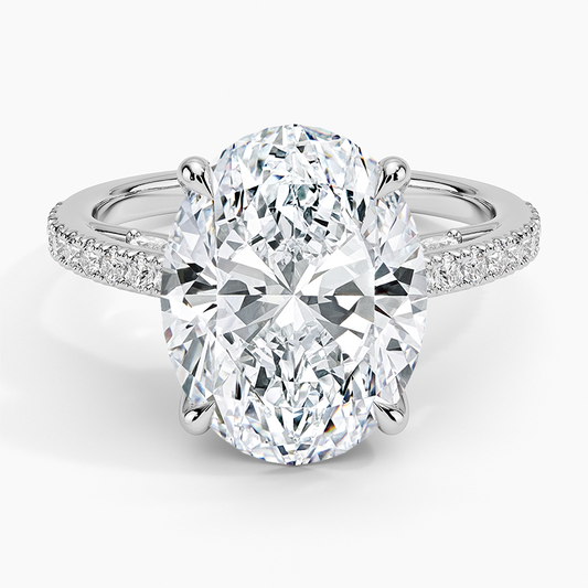 5Ct Oval Lab Grown Diamond Tulip Engagement Ring