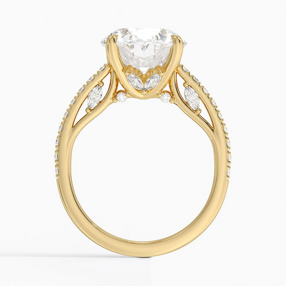 5Ct Oval Lab Grown Diamond Tulip Engagement Ring