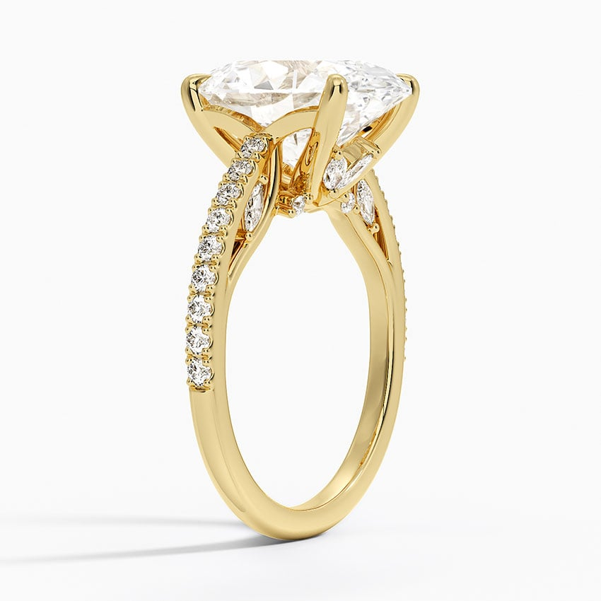 5Ct Oval Lab Grown Diamond Tulip Engagement Ring