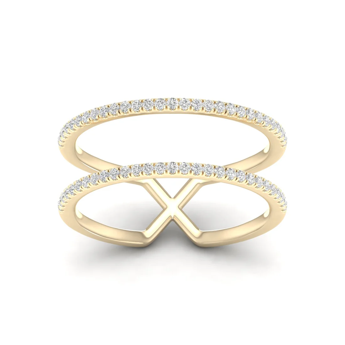 0.23Ctw Lab Grown Diamond Two Row Band