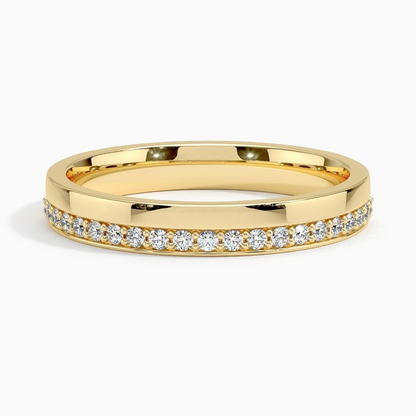 Yellow Gold 0.16CTW Round Lab Grown Diamond Wedding Band