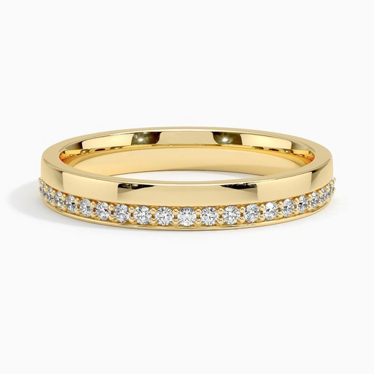 Yellow Gold 0.16CTW Round Lab Grown Diamond Wedding Band