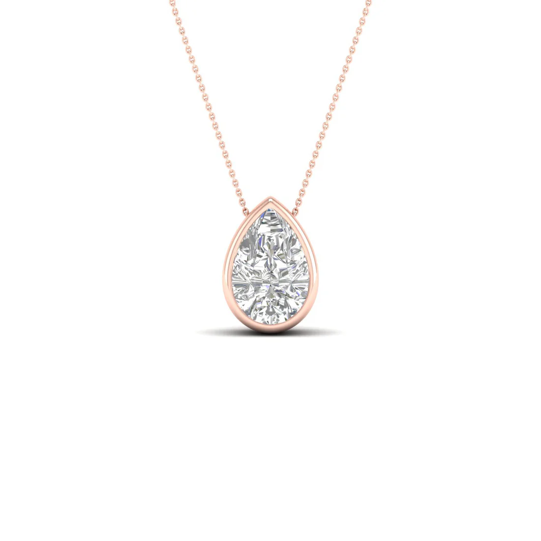 0.50 CTW Pear Cut Lab Grown Diamond Pendant