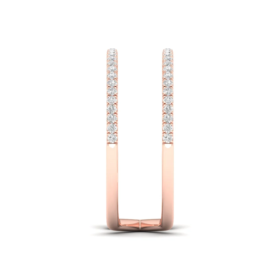 0.23Ctw Lab Grown Diamond Two Row Band