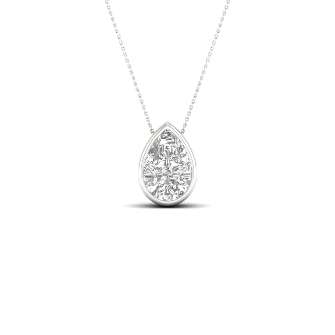 0.50 CTW Pear Cut Lab Grown Diamond Pendant