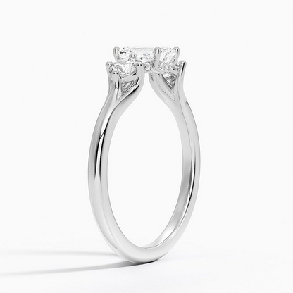 1/2Ct Emerald Lab Grown Diamond Three Stone Diamond Ring