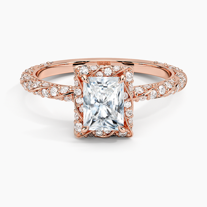 1Ct Radiant Lab Grown Diamond Halo Engagement Ring