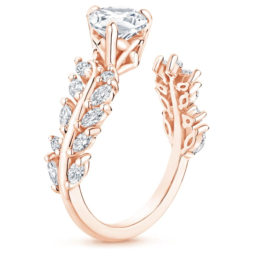11/4Ct Pear Lab Grown Diamond Sweeping Ivy Diamond Ring