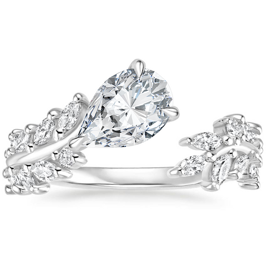 11/4Ct Pear Lab Grown Diamond Sweeping Ivy Diamond Ring
