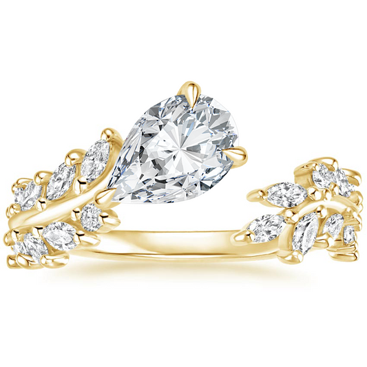 11/4Ct Pear Lab Grown Diamond Sweeping Ivy Diamond Ring
