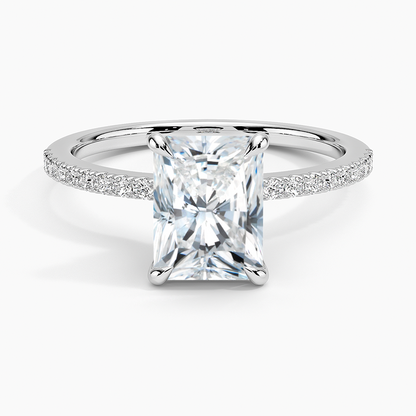 11/2Ct Radiant Lab Grown Diamond Hidden Floral Halo Diamond Ring