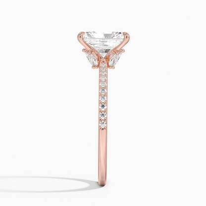 11/2Ct Radiant Lab Grown Diamond Hidden Floral Halo Diamond Ring