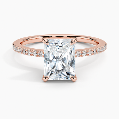 11/2Ct Radiant Lab Grown Diamond Hidden Floral Halo Diamond Ring