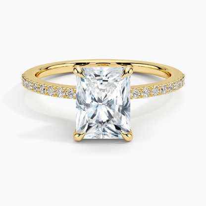 11/2Ct Radiant Lab Grown Diamond Hidden Floral Halo Diamond Ring