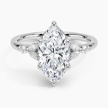 2Ct Marquise Lab Grown Diamond Unique Engagement Ring
