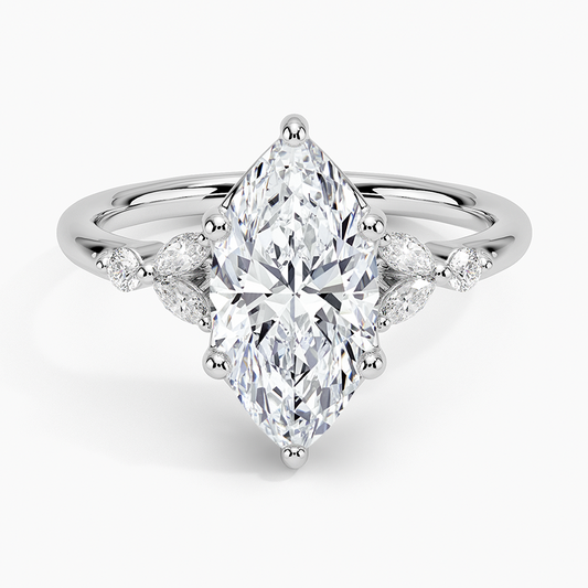2Ct Marquise Lab Grown Diamond Unique Engagement Ring