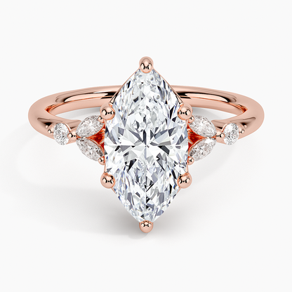 2Ct Marquise Lab Grown Diamond Unique Engagement Ring