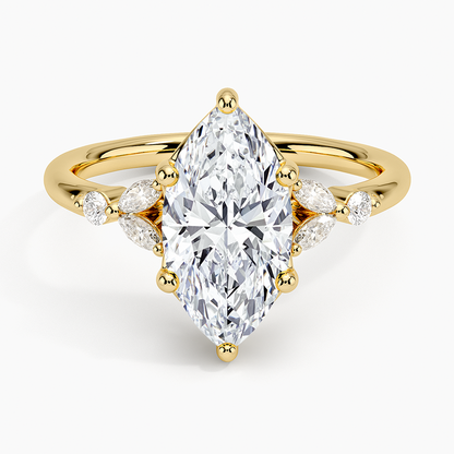 2Ct Marquise Lab Grown Diamond Unique Engagement Ring