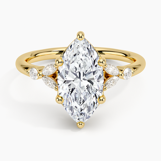 2Ct Marquise Lab Grown Diamond Unique Engagement Ring
