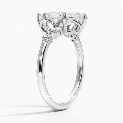 2Ct Marquise Lab Grown Diamond Unique Engagement Ring