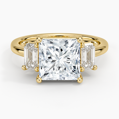 21/2Ct Princess Lab Grown Diamond Three Stone Diamond Ring