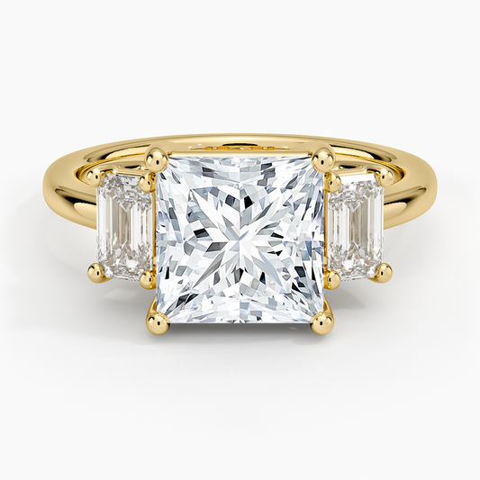 21/2Ct Princess Lab Grown Diamond Three Stone Diamond Ring