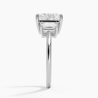 21/2Ct Princess Lab Grown Diamond Three Stone Diamond Ring