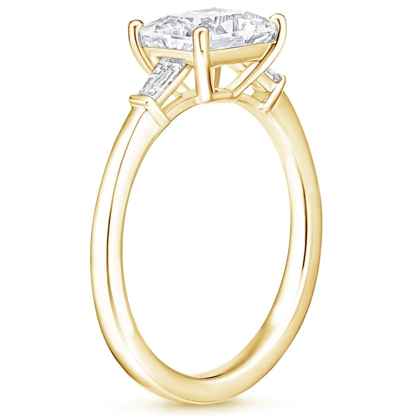 1/2Ct Emerald Lab Grown Diamond East West Tapered Baguette Diamond Ring