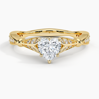 3/4Ct Heart lab Grown Diamond Unique Engagement Ring