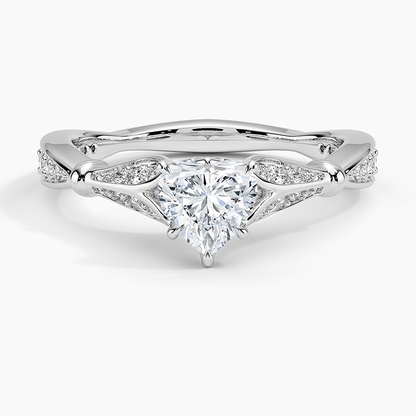 3/4Ct Heart lab Grown Diamond Unique Engagement Ring