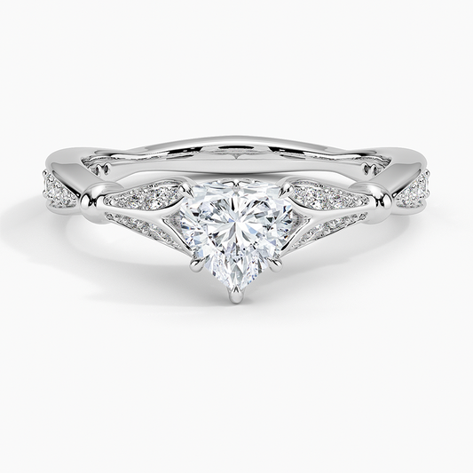 3/4Ct Heart lab Grown Diamond Unique Engagement Ring
