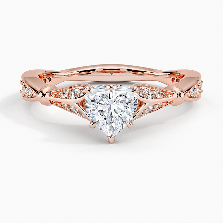3/4Ct Heart lab Grown Diamond Unique Engagement Ring