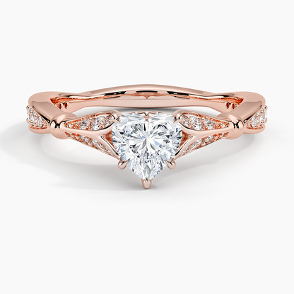 3/4Ct Heart lab Grown Diamond Unique Engagement Ring