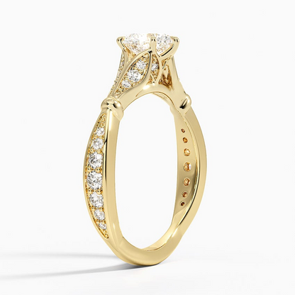 3/4Ct Heart lab Grown Diamond Unique Engagement Ring