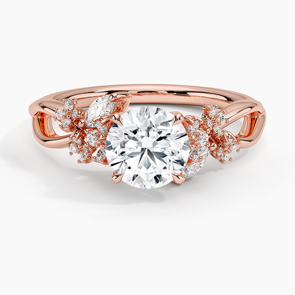 1Ct Round Lab Grown Diamond Blossom Diamond Ring