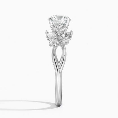 1Ct Round Lab Grown Diamond Blossom Diamond Ring