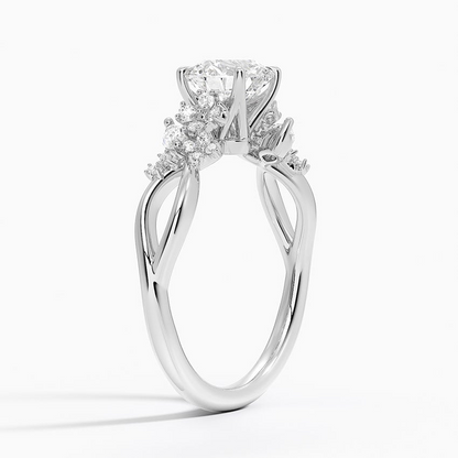 1Ct Round Lab Grown Diamond Blossom Diamond Ring
